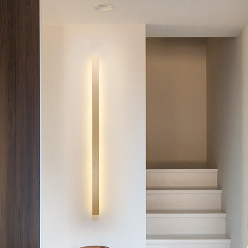 Sikunuo | Simple linear wall lamp metal LED staircase wall light in gold, white/warm/natural light