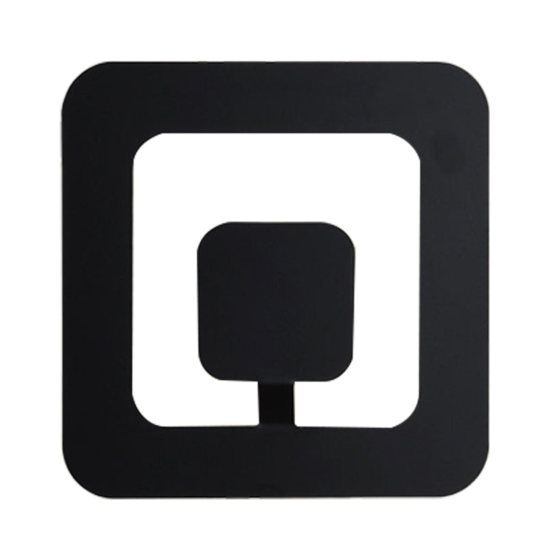Sikunuo | Minimalistic square wall lamp fixture made of iron 7"/9" wide LED bedroom wall lighting ideas in black