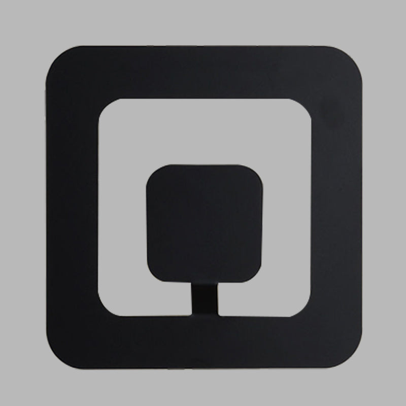 Sikunuo | Minimalistic square wall lamp fixture made of iron 7"/9" wide LED bedroom wall lighting ideas in black