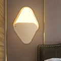 Sikunuo | Metallic Triangle Wall Lighting Fixture Simple LED Gold Wall Mount Wall Lamp with Rotatable Design for Bedroom