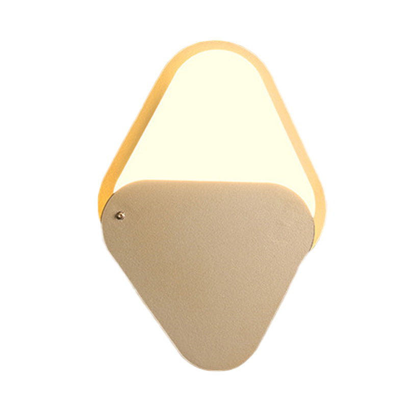 Sikunuo | Metallic Triangle Wall Lighting Fixture Simple LED Gold Wall Mount Wall Lamp with Rotatable Design for Bedroom