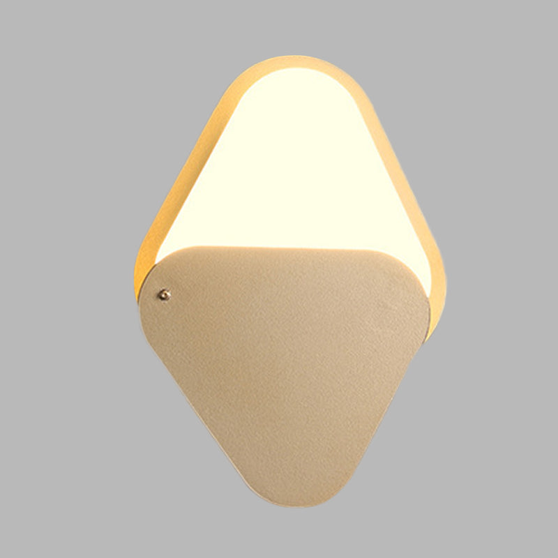 Sikunuo | Metallic Triangle Wall Lighting Fixture Simple LED Gold Wall Mount Wall Lamp with Rotatable Design for Bedroom