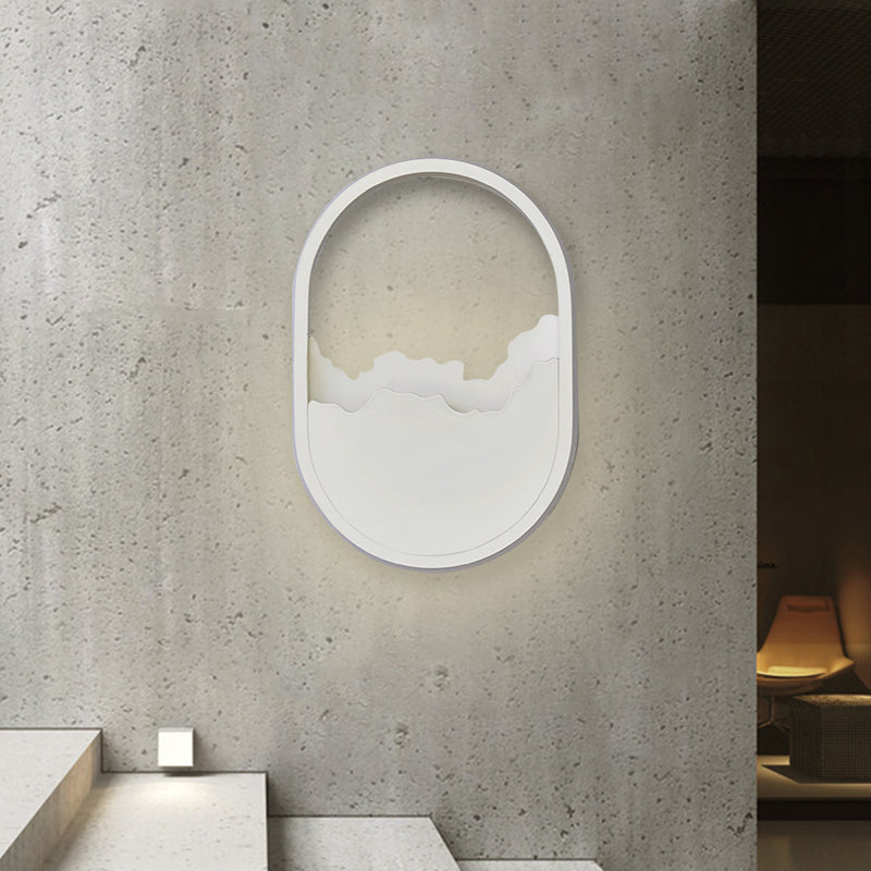 Sikunuo | Aluminium Oval Wall Lamp Light Modern LED White Wall Lamp with Cracked Design in Warm/White/Natural Light