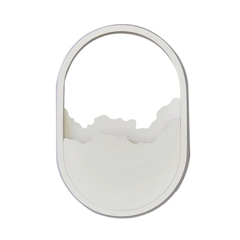 Sikunuo | Aluminium Oval Wall Lamp Light Modern LED White Wall Lamp with Cracked Design in Warm/White/Natural Light