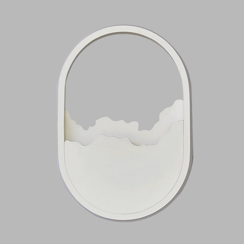 Sikunuo | Aluminium Oval Wall Lamp Light Modern LED White Wall Lamp with Cracked Design in Warm/White/Natural Light