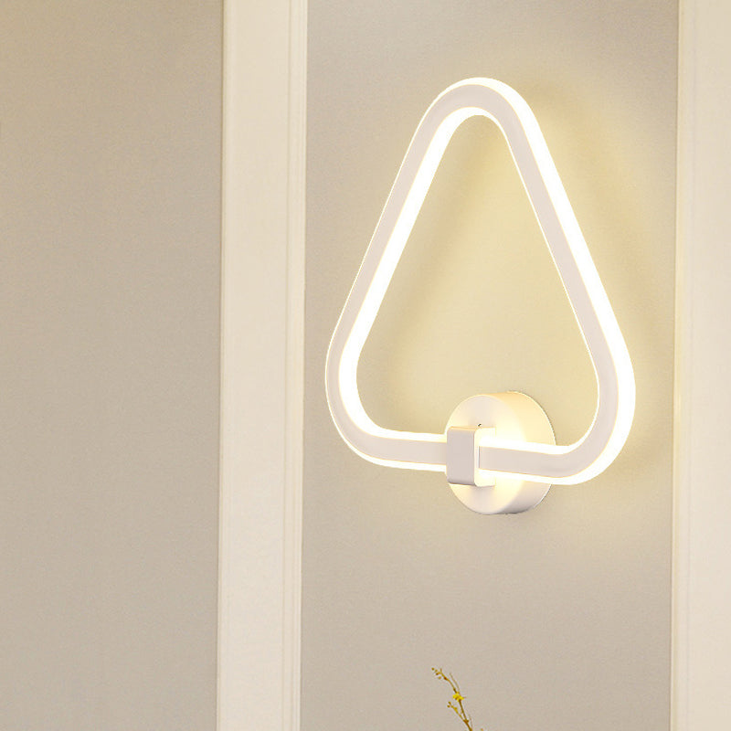 Sikunuo | White Triangle Frame Wall Mount Light Modernism LED Acrylic Wall Lamp Wall Light for Balcony