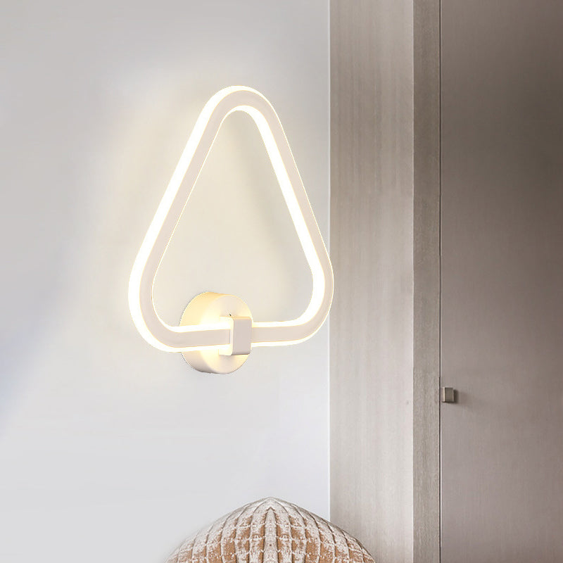 Sikunuo | White Triangle Frame Wall Mount Light Modernism LED Acrylic Wall Lamp Wall Light for Balcony