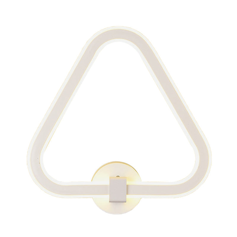 Sikunuo | White Triangle Frame Wall Mount Light Modernism LED Acrylic Wall Lamp Wall Light for Balcony