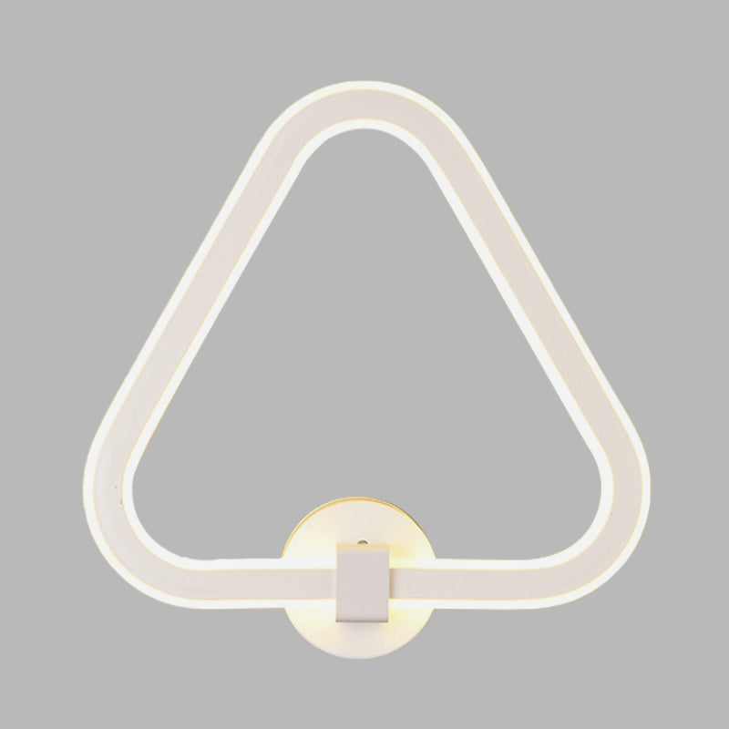 Sikunuo | White Triangle Frame Wall Mount Light Modernism LED Acrylic Wall Lamp Wall Light for Balcony