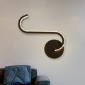 Sikunuo | Hook-shaped Metal Wall Light Simple LED Black Wall Lamp in Warm/White Light for the Living Room