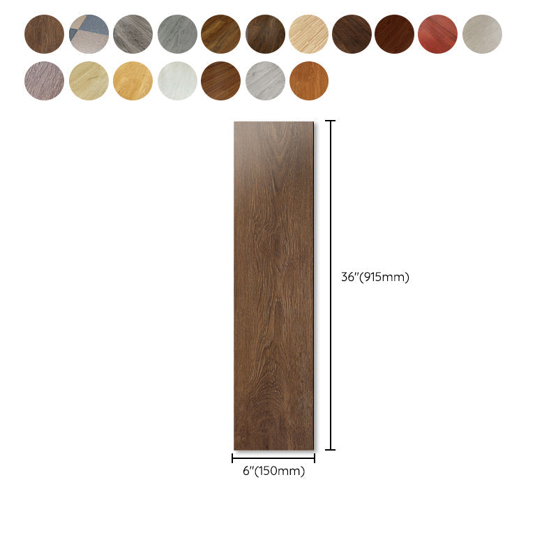 Sikunuo | Rectangle PVC Flooring Smooth Peel and Stick Wood Look Vinyl Floor
