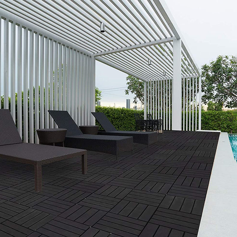 Sikunuo | 4-Slat 12" X 12" PVC Floor Tiles Connection Installation Floor Tiles