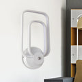 Sikunuo | Rectangular Frame Aluminum Wall Light Minimalist LED White Wall Mount Lighting in Warm/White Light