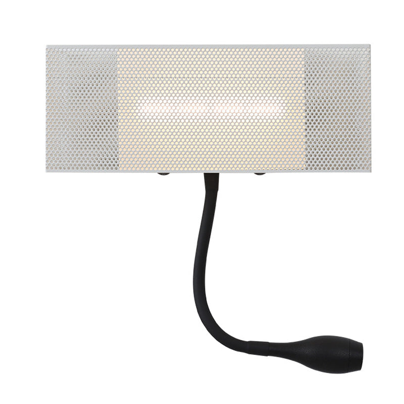 Sikunuo | Metallic Mesh Rectangular Built-in Wall Lamp Modernism LED Wall Light in White with Rotatable Design