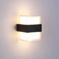 Sikunuo | White and black cube-shaped wall sculpture modern LED acrylic wall lamp in warm/white light for nightstands