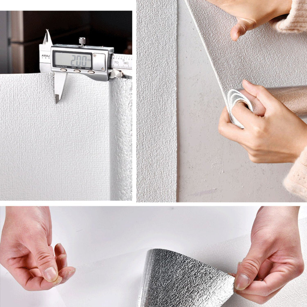 Sikunuo | Modern Pearl Wainscoting Flax Wall Access Panel Self-Adhesive Wall Panels