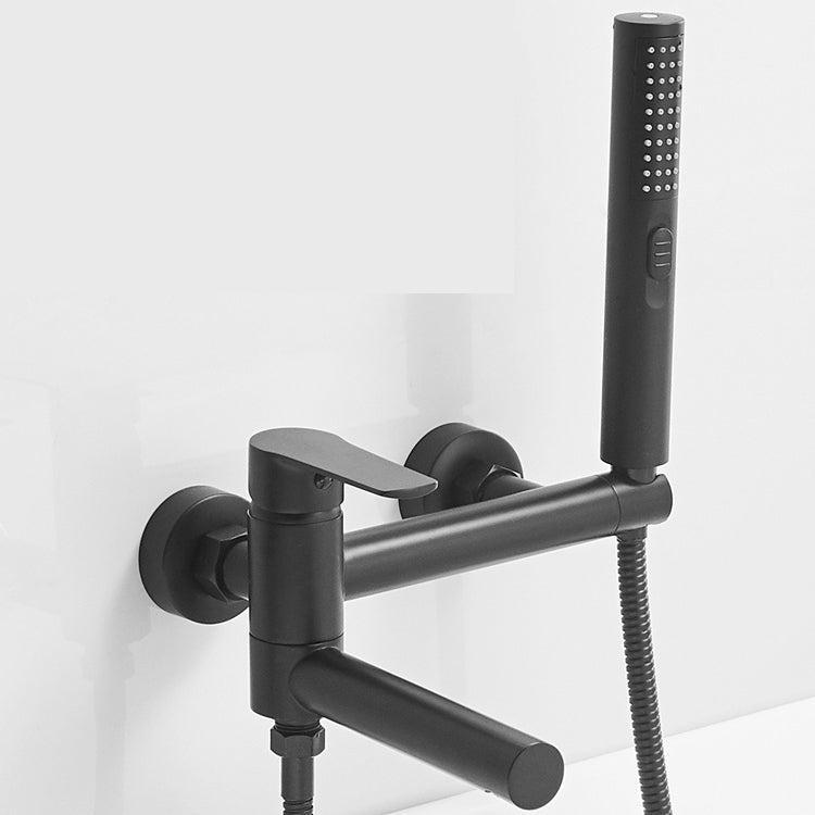 Sikunuo | Swivel spout bathtub faucet single lever handle hand shower bathtub filling valve with shower hose
