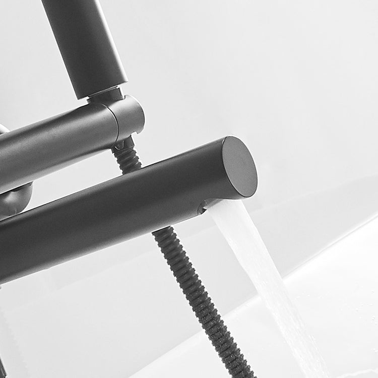 Sikunuo | Swivel spout bathtub faucet single lever handle hand shower bathtub filling valve with shower hose
