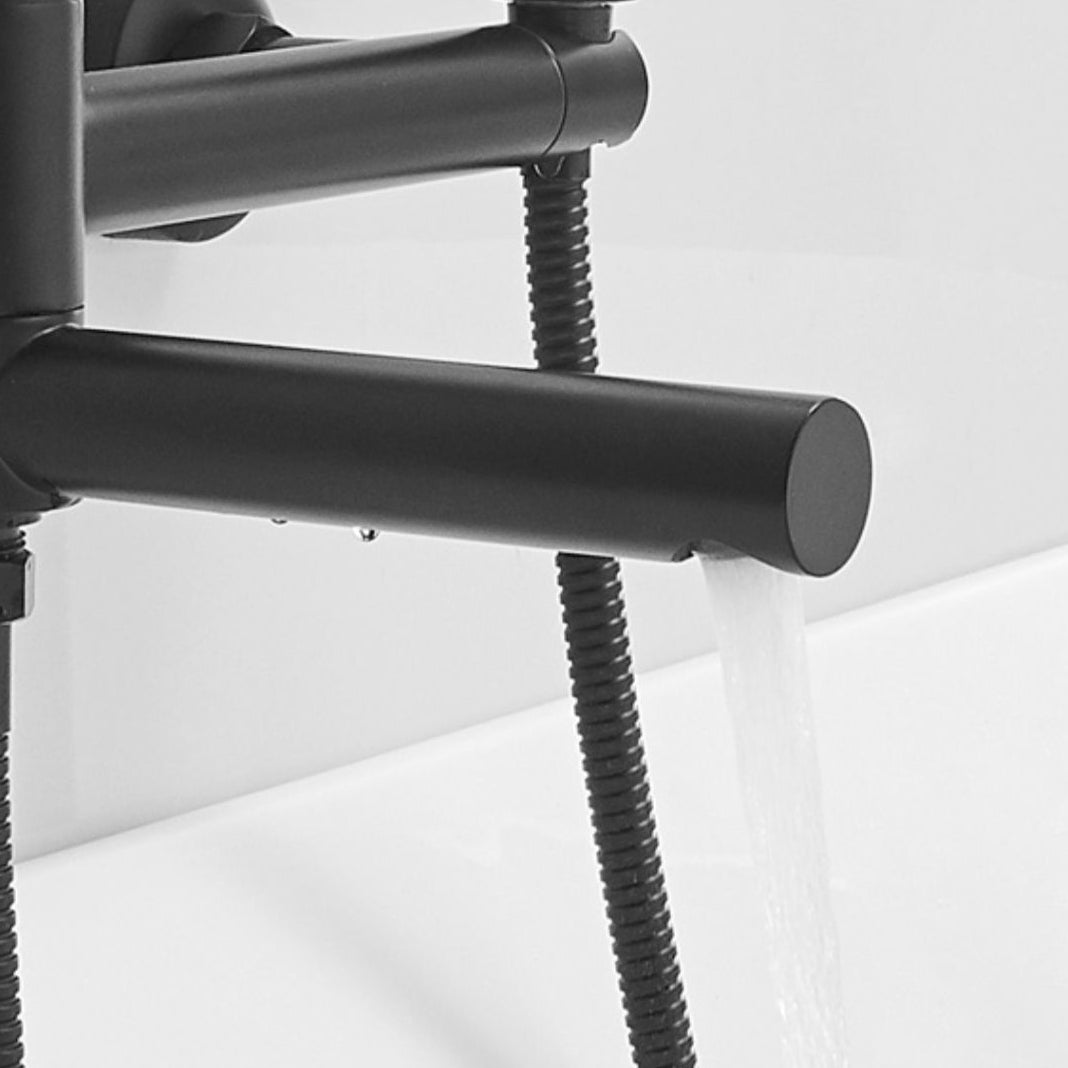 Sikunuo | Swivel spout bathtub faucet single lever handle hand shower bathtub filling valve with shower hose