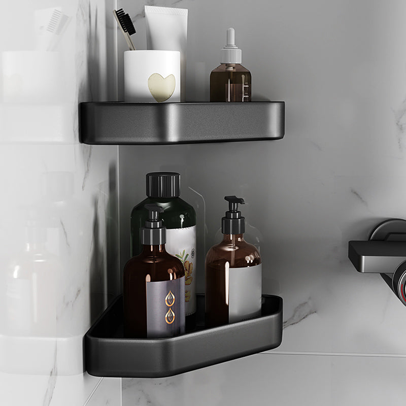 Sikunuo | Matt black bathroom accessories set Modern anti-rust 1/2/3-piece bathroom shelf