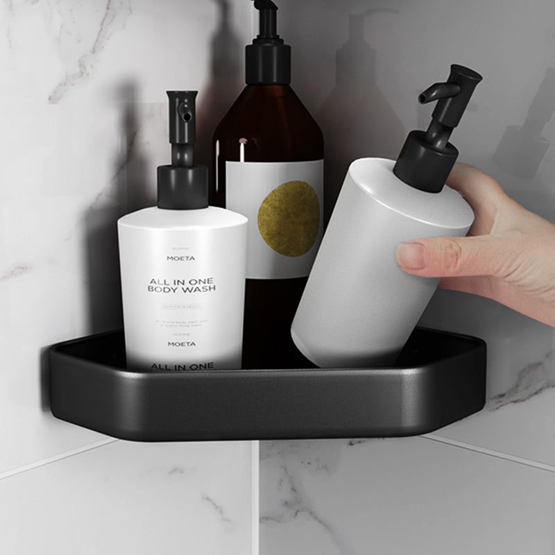 Sikunuo | Matt black bathroom accessories set Modern anti-rust 1/2/3-piece bathroom shelf