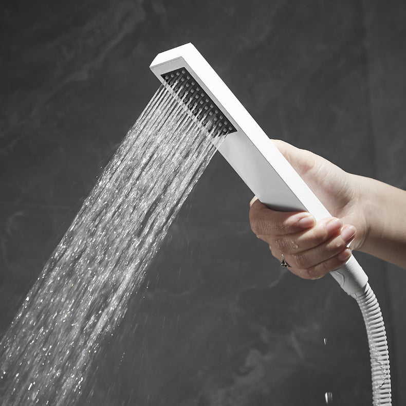 Sikunuo | White Bath Water Faucet Trim Single Lever Handle Swivel Spout Wall Mounted Hand Shower Bathtub Filler