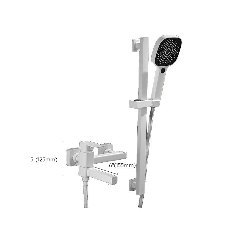 Sikunuo | White Bath Water Faucet Trim Single Lever Handle Swivel Spout Wall Mounted Hand Shower Bathtub Filler