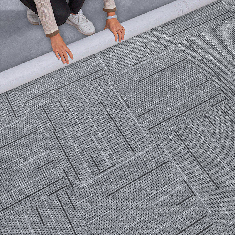 Sikunuo | Fabric Look Plastic Floor Water Resistant Square Edge Floor Tiles
