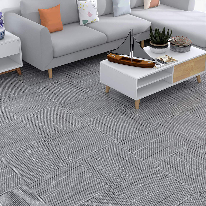 Sikunuo | Fabric Look Plastic Floor Water Resistant Square Edge Floor Tiles