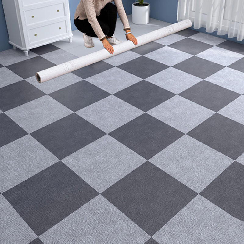 Sikunuo | Fabric Look Plastic Floor Water Resistant Square Edge Floor Tiles