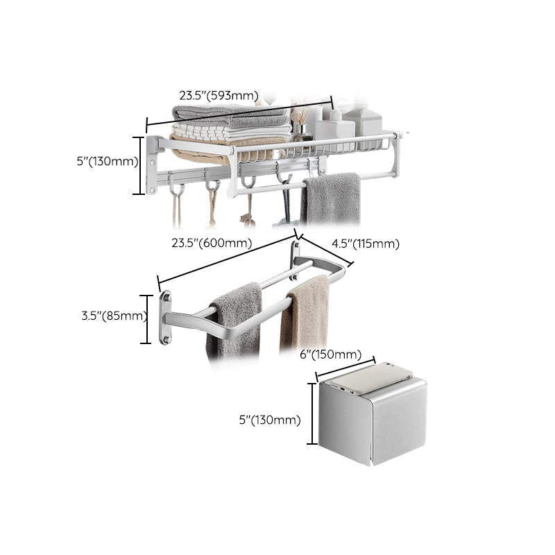 Sikunuo | Silver Bathroom Set Modern Rust Protection Bathroom Accessories Single or as a Set