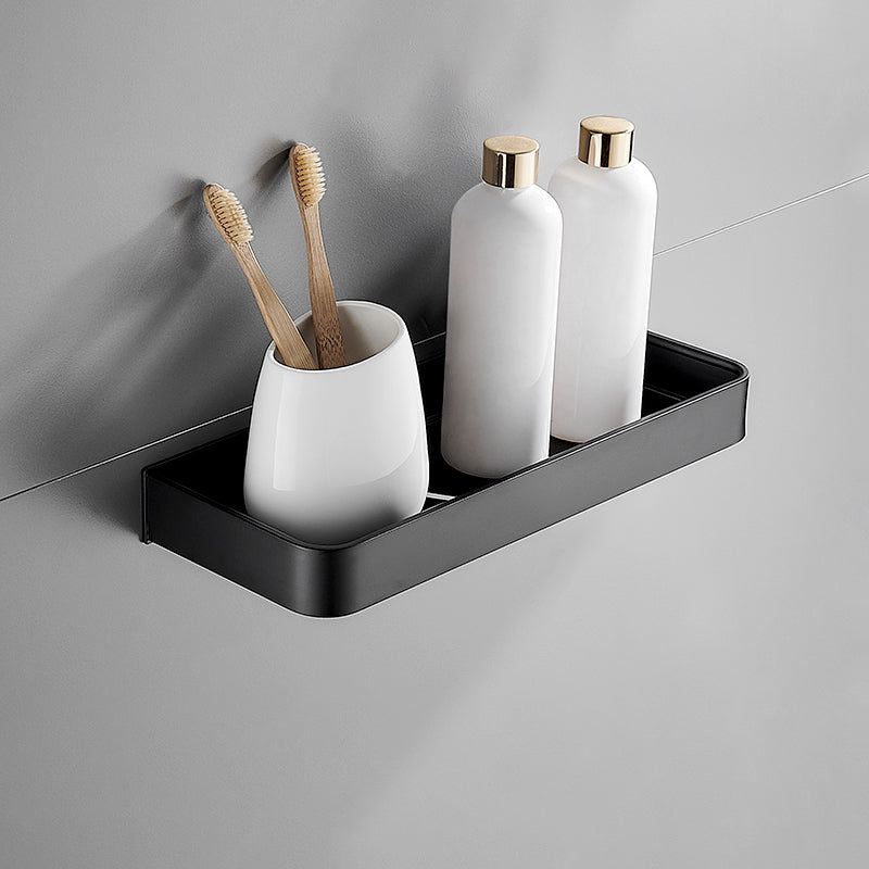 Sikunuo | Matt Black Bathroom Set Modern 1/2 - Piece Stainless Steel Bath Rack