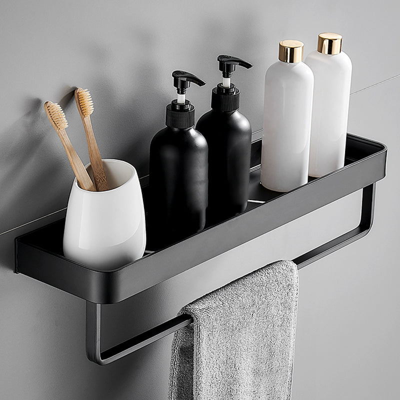 Sikunuo | Matt Black Bathroom Set Modern 1/2 - Piece Stainless Steel Bath Rack