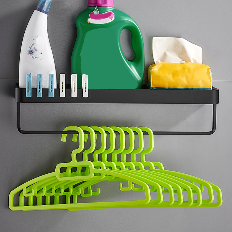 Sikunuo | Matt Black Bathroom Set Modern 1/2 - Piece Stainless Steel Bath Rack
