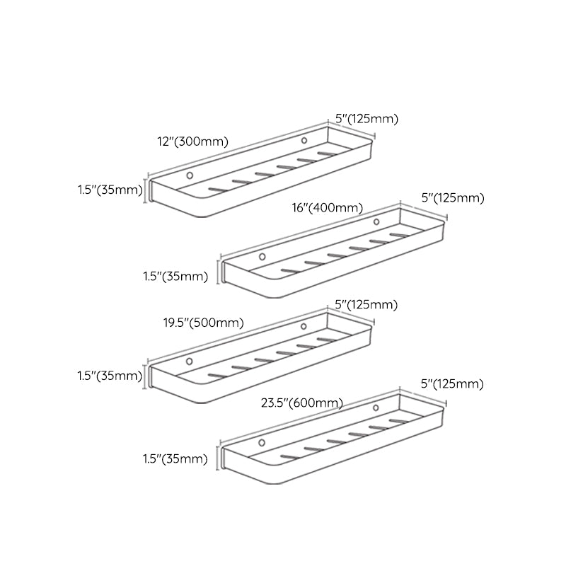 Sikunuo | Matt Black Bathroom Set Modern 1/2 - Piece Stainless Steel Bath Rack