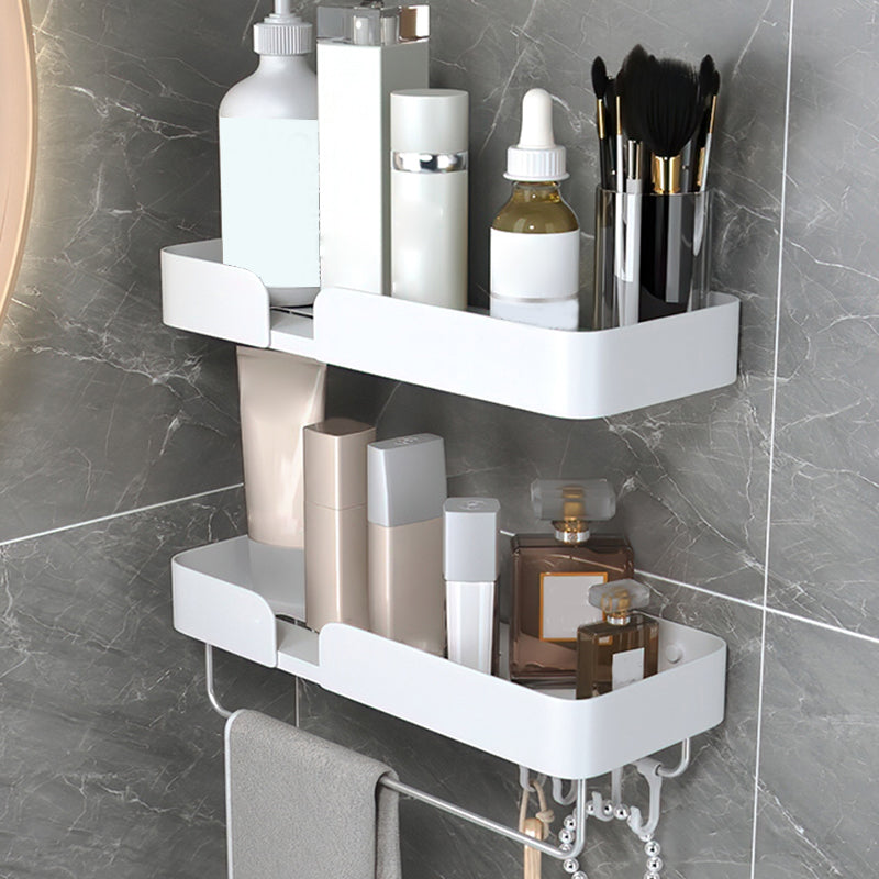 Sikunuo | White Bathroom Set Modern 1/2/3 - Pieces Stainless Steel Bathroom Shelf