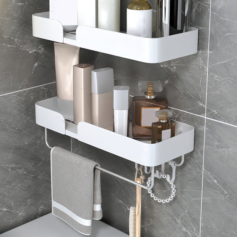 Sikunuo | White Bathroom Set Modern 1/2/3 - Pieces Stainless Steel Bathroom Shelf
