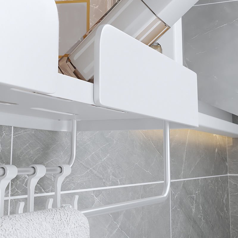 Sikunuo | White Bathroom Set Modern 1/2/3 - Pieces Stainless Steel Bathroom Shelf