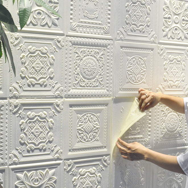 Sikunuo | Modern Pearl Wall Element Access Panel Peel and Stick Wall Tile Set of 10
