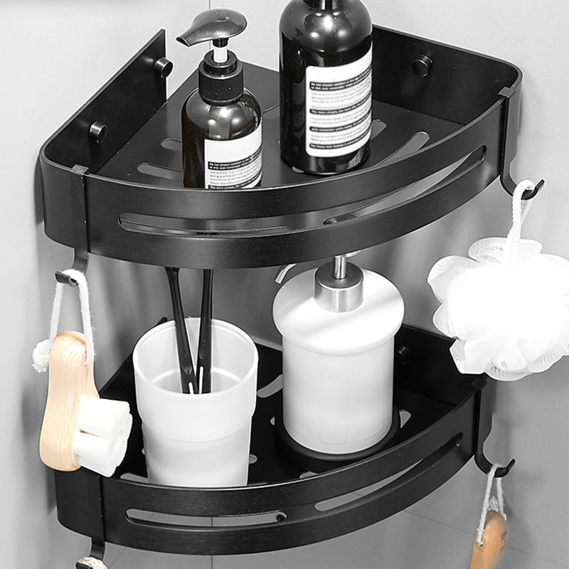 Sikunuo | Black/Silver Bath Set Modern 1/2/3-Piece Anti-Rust Bath Rack