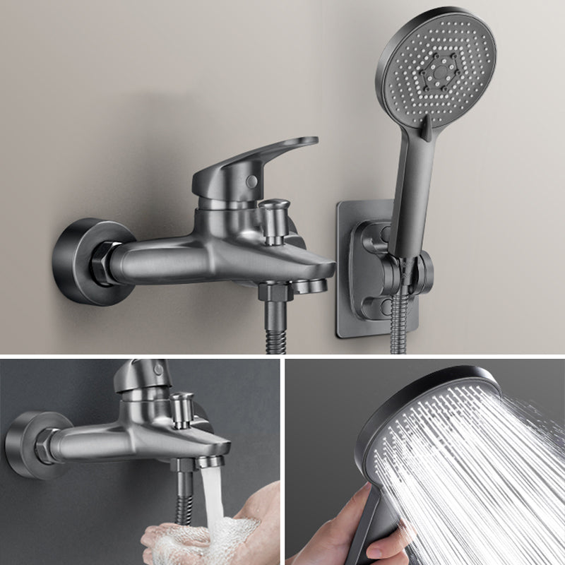 Sikunuo | Solid Bathtub Faucet Handheld Shower Hose Lever Handle Wall-Mounted 2 Holes Bathtub Fill Valve