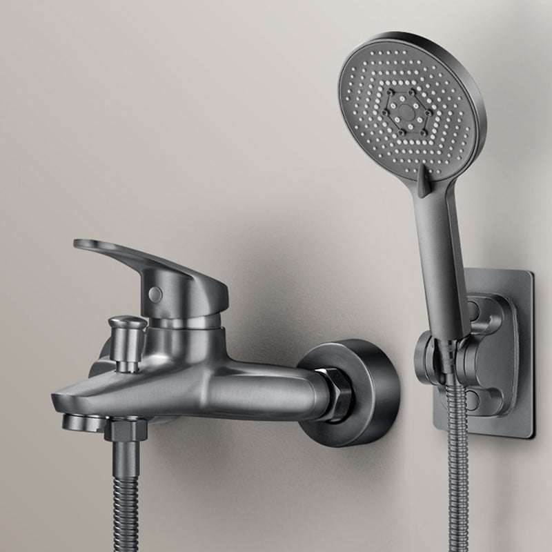 Sikunuo | Solid Bathtub Faucet Handheld Shower Hose Lever Handle Wall-Mounted 2 Holes Bathtub Fill Valve