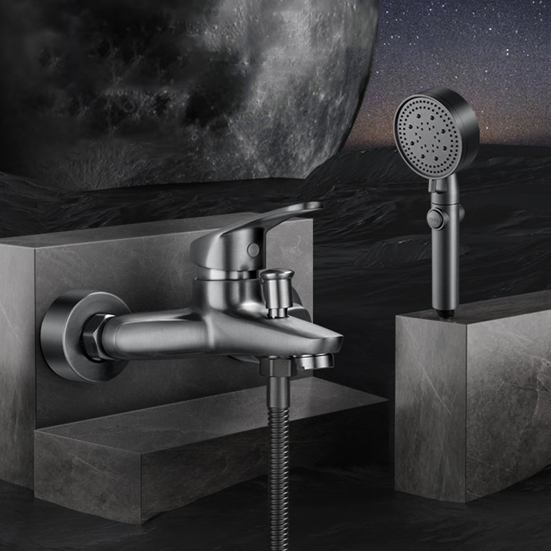 Sikunuo | Solid Bathtub Faucet Handheld Shower Hose Lever Handle Wall-Mounted 2 Holes Bathtub Fill Valve