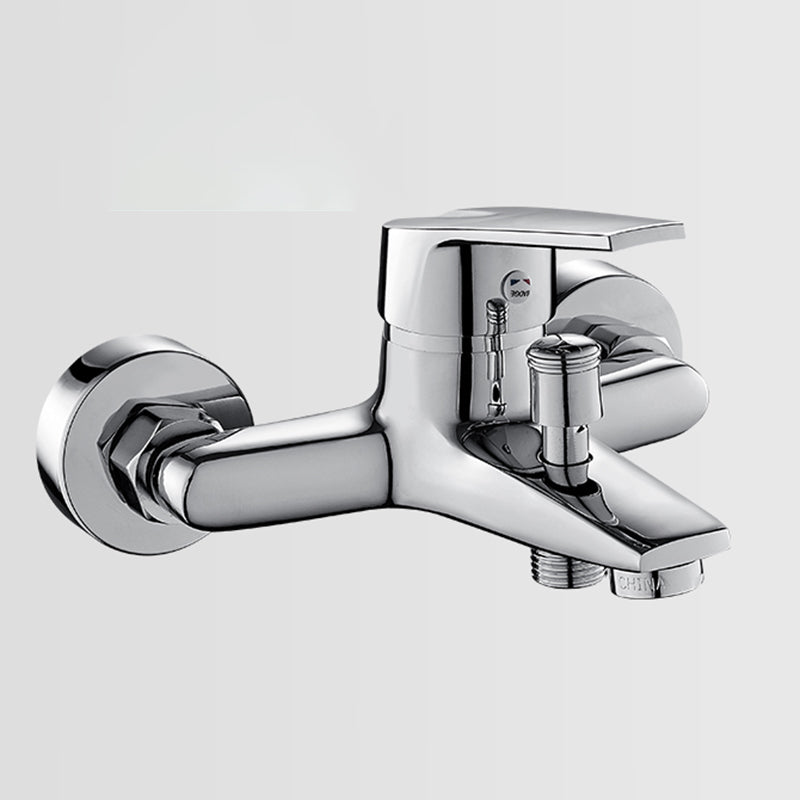 Sikunuo | Solid Bathtub Faucet Handheld Shower Hose Lever Handle Wall-Mounted 2 Holes Bathtub Fill Valve