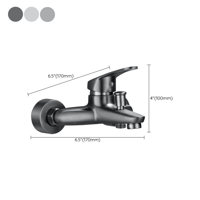 Sikunuo | Solid Bathtub Faucet Handheld Shower Hose Lever Handle Wall-Mounted 2 Holes Bathtub Fill Valve