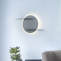 Sikunuo | White/Grey Round Wall-Mounted Lamp Contemporary Acrylic LED Wall Light with Support for Bedroom
