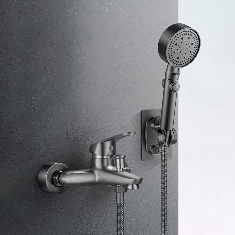 Sikunuo | Bathtub filler wall mount hand shower single lever handle 2 holes low arc bathtub faucet with hose