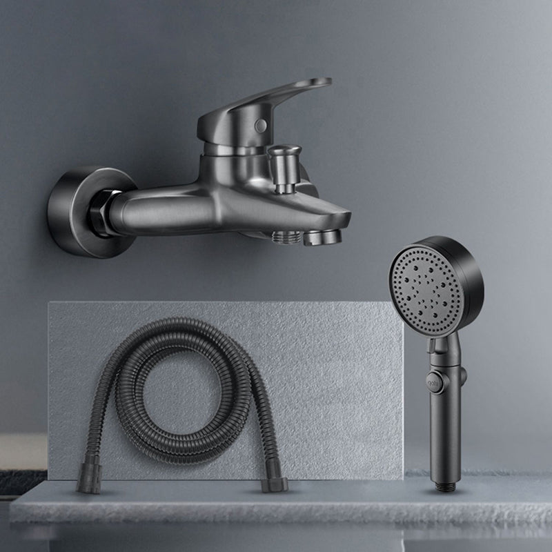 Sikunuo | Bathtub filler wall mount hand shower single lever handle 2 holes low arc bathtub faucet with hose