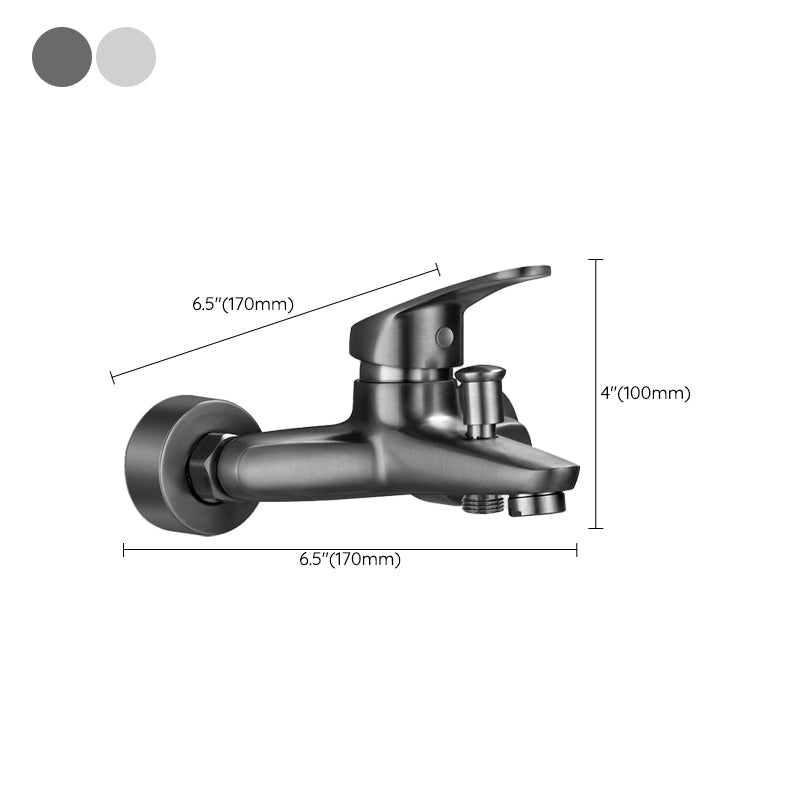 Sikunuo | Bathtub filler wall mount hand shower single lever handle 2 holes low arc bathtub faucet with hose