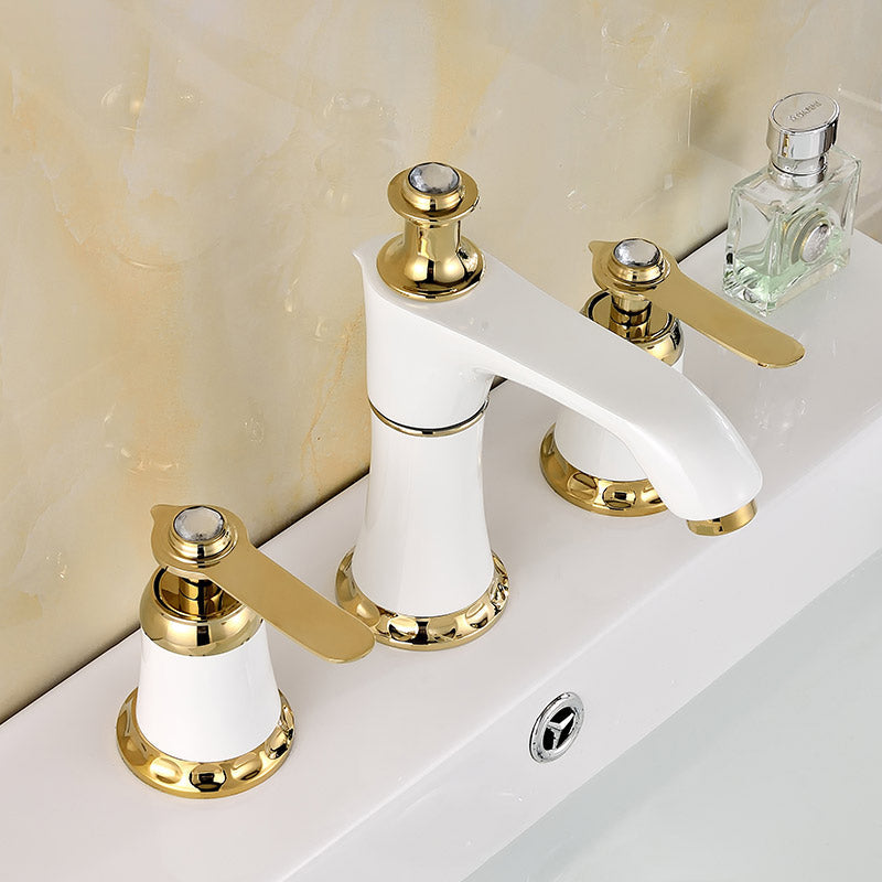 Sikunuo | Glam Bathtub Faucet Trim Deck Mounted Lever Handle Swivel Spout Bathtub Faucet